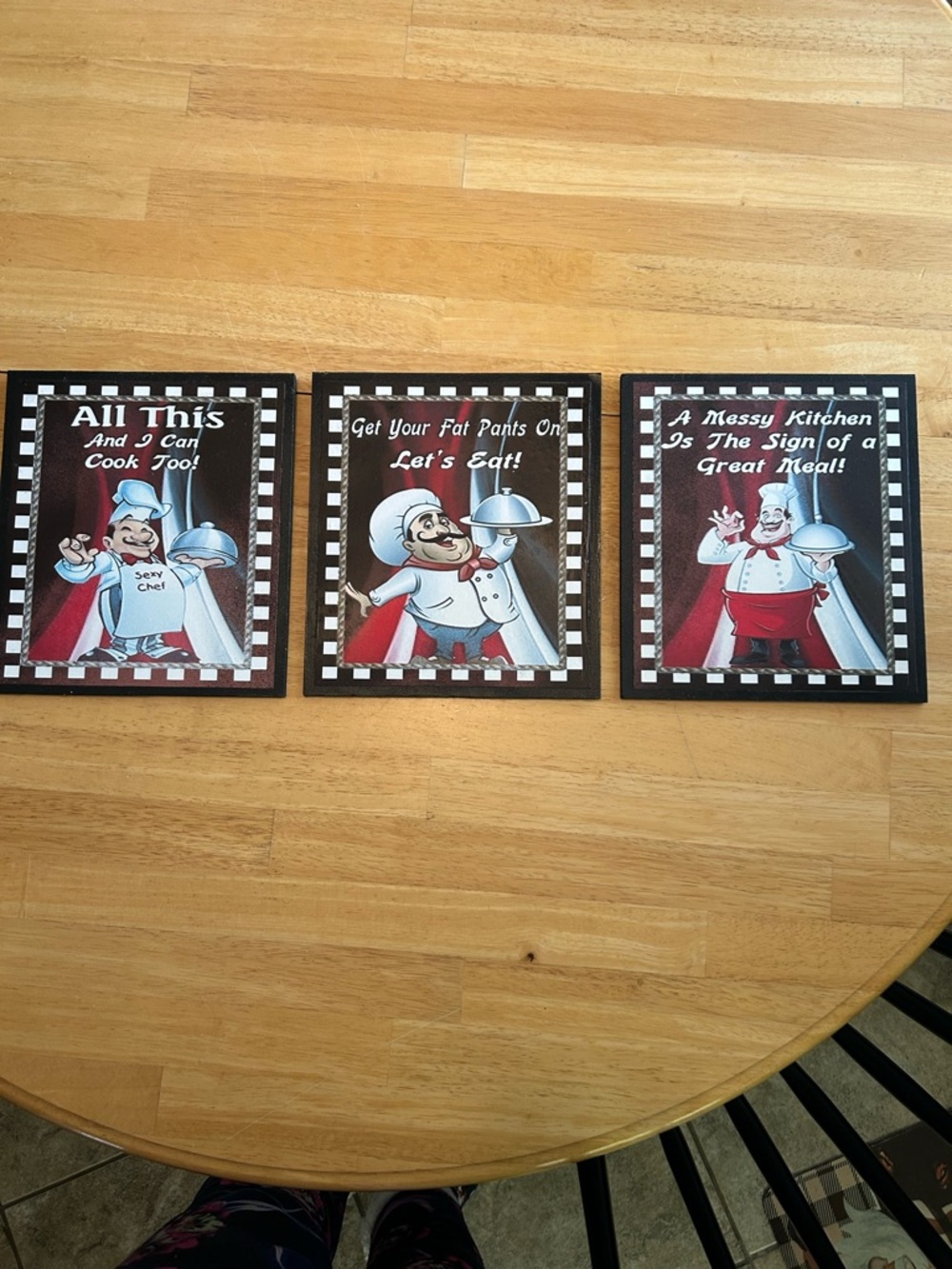 Set of 3 Kitchen Chef Wall Decor